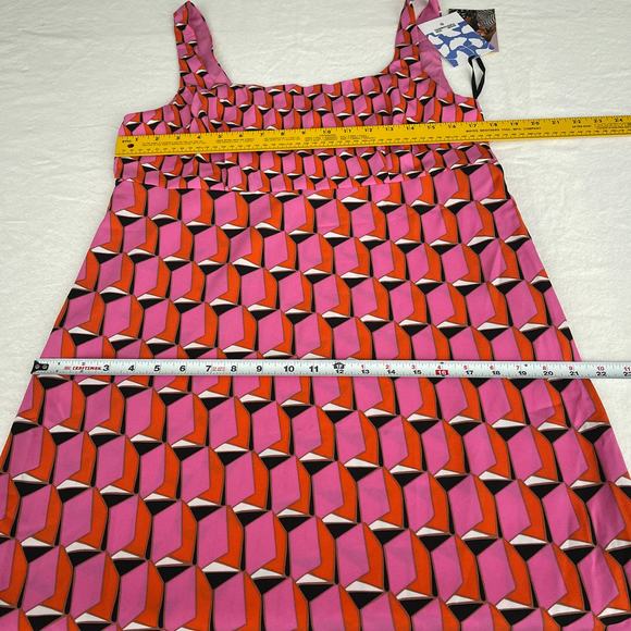 Diane Von Furstenberg x Target Dress Women 14 Pink 90s Shift Modern Geo Mini NWT - Picture 9 of 10